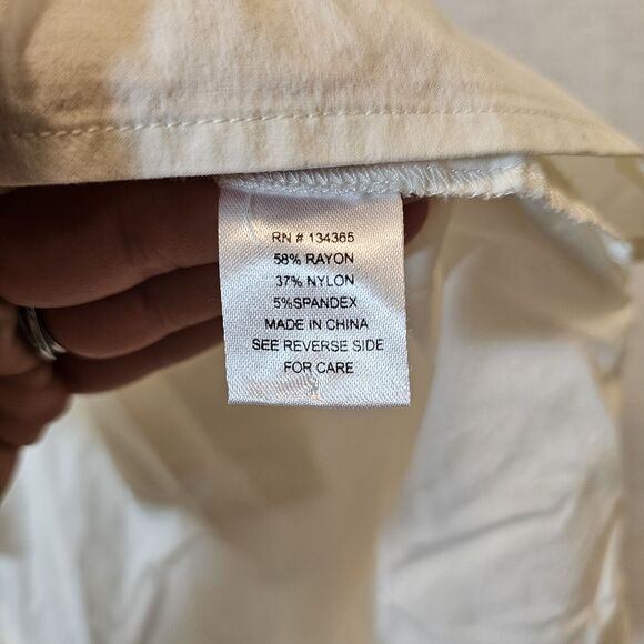 Marla Wynne WynneLayers Cotton-Blend Stretch Poplin Button Front Shirt 24W - Picture 6 of 10